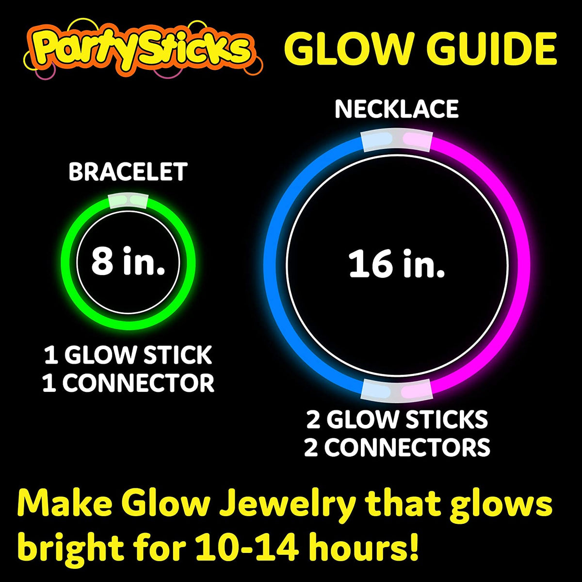Glow Sticks Halloween Party Supplies 100Pk - 8 Inch Glow in the Dark Light up Sticks Party Favors, Glow Party Decorations, Neon Party Glow Necklaces and Glow Bracelets with Connectors