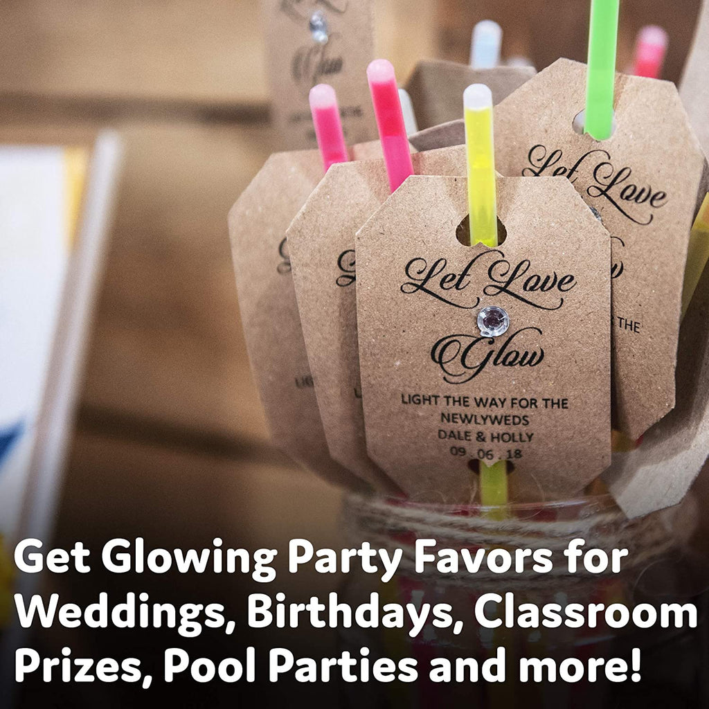 Glow Sticks Halloween Party Supplies 100Pk - 8 Inch Glow in the Dark Light up Sticks Party Favors, Glow Party Decorations, Neon Party Glow Necklaces and Glow Bracelets with Connectors